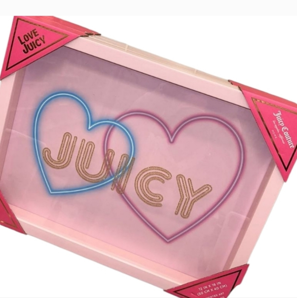 Juicy Couture Neon Heart Art in Pink and Blue